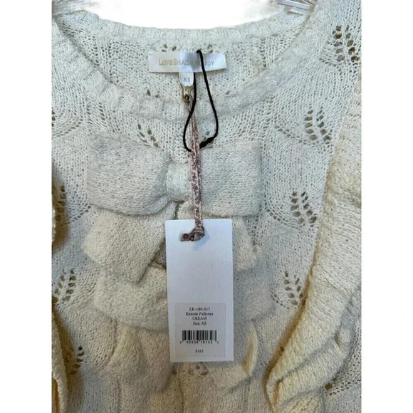 Loveshackfancy Kennie Sweater In Cream Size XS NWT Love Shack Fancy 100% Cotton - Picture 6 of 8